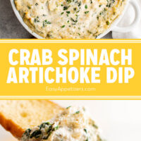 Crab Spinach Artichoke Dip Easy Appetizers