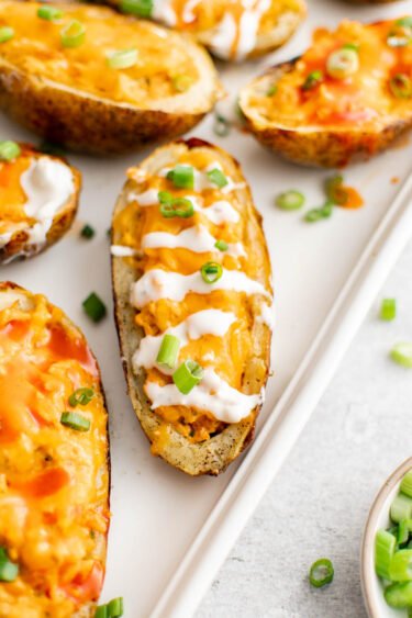 Buffalo Chicken Potato Skins - Easy Appetizers