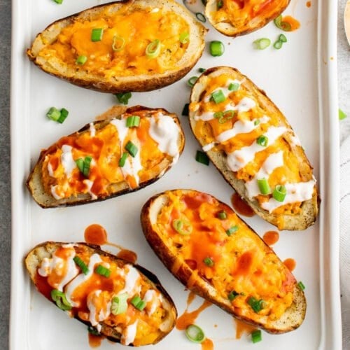 Buffalo Chicken Potato Skins - Easy Appetizers