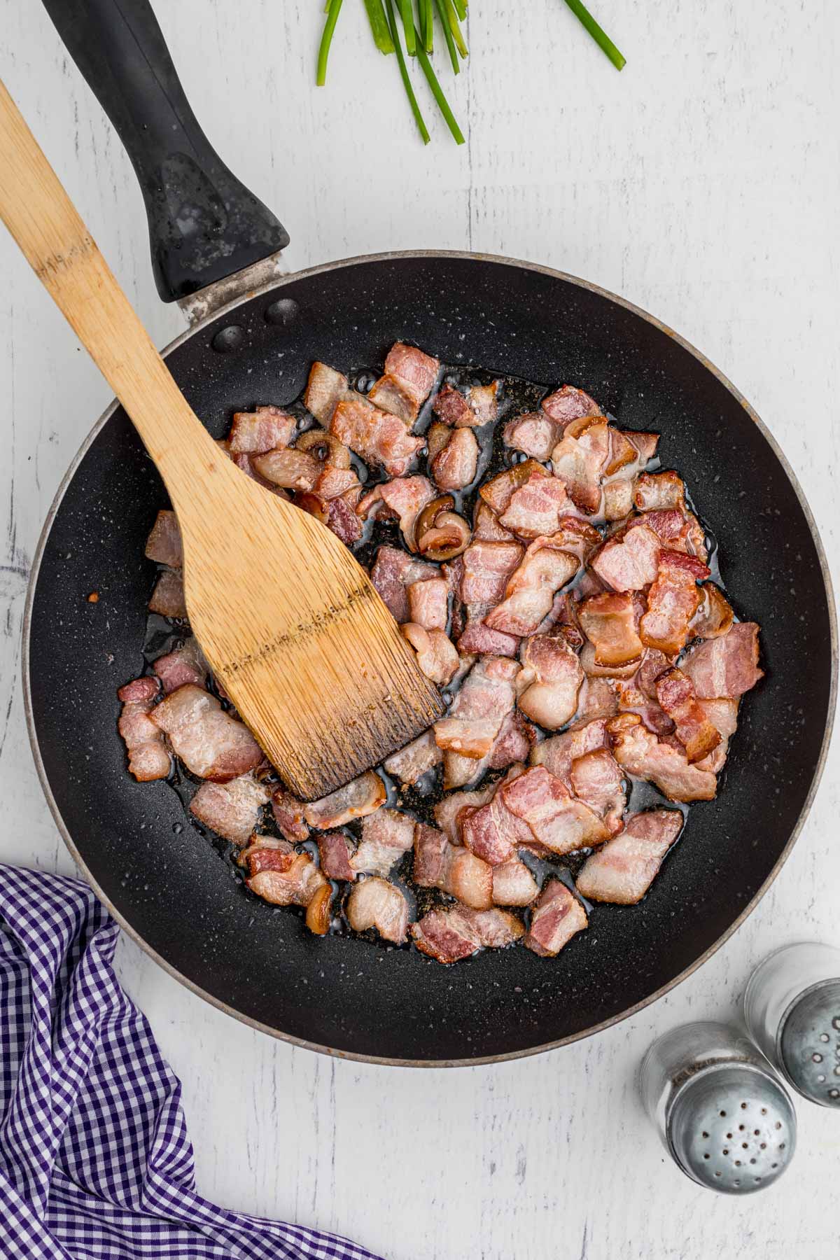 bacon cooking in a skillet
