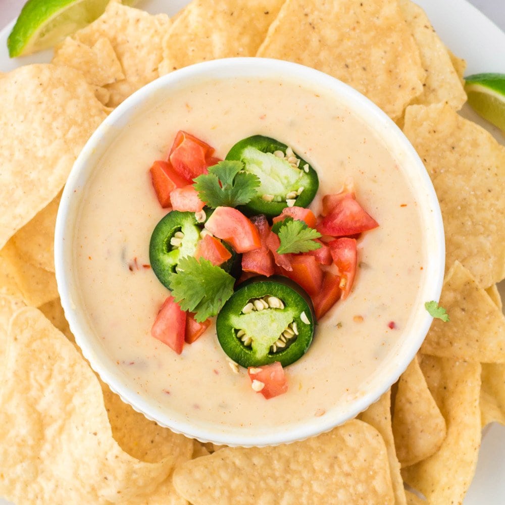 Queso Blanco Dip (White Cheese Dip) - Easy Appetizers