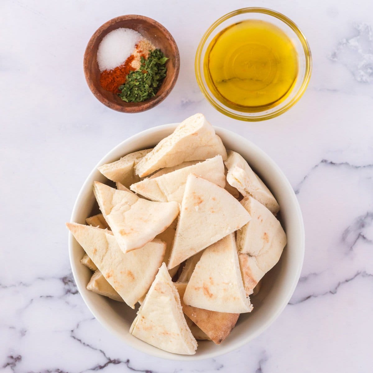 ingredients for homemade pita chips