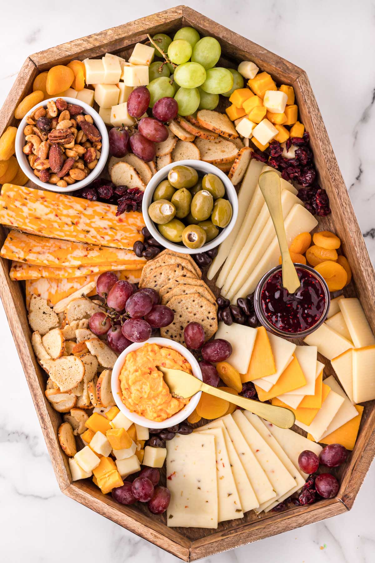 completed cheese board