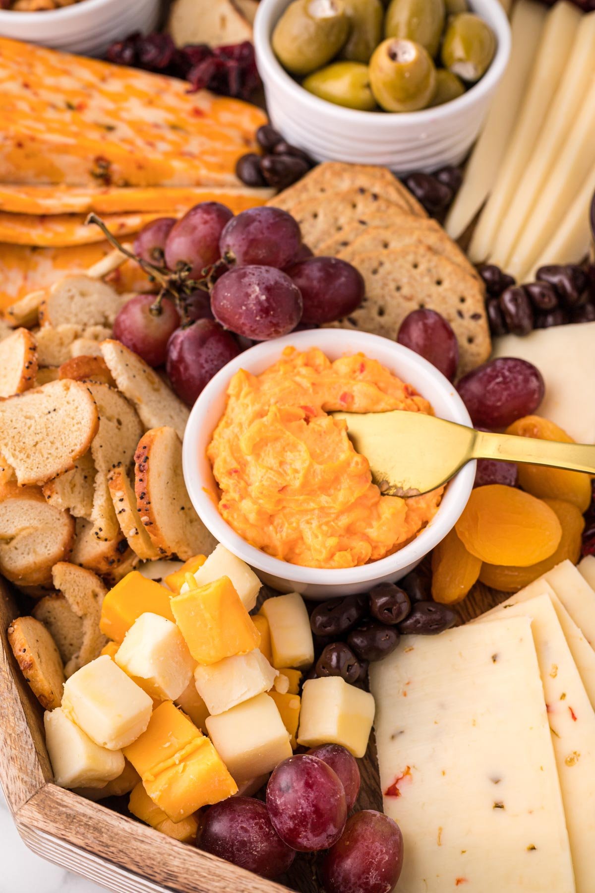 close up of cheese board