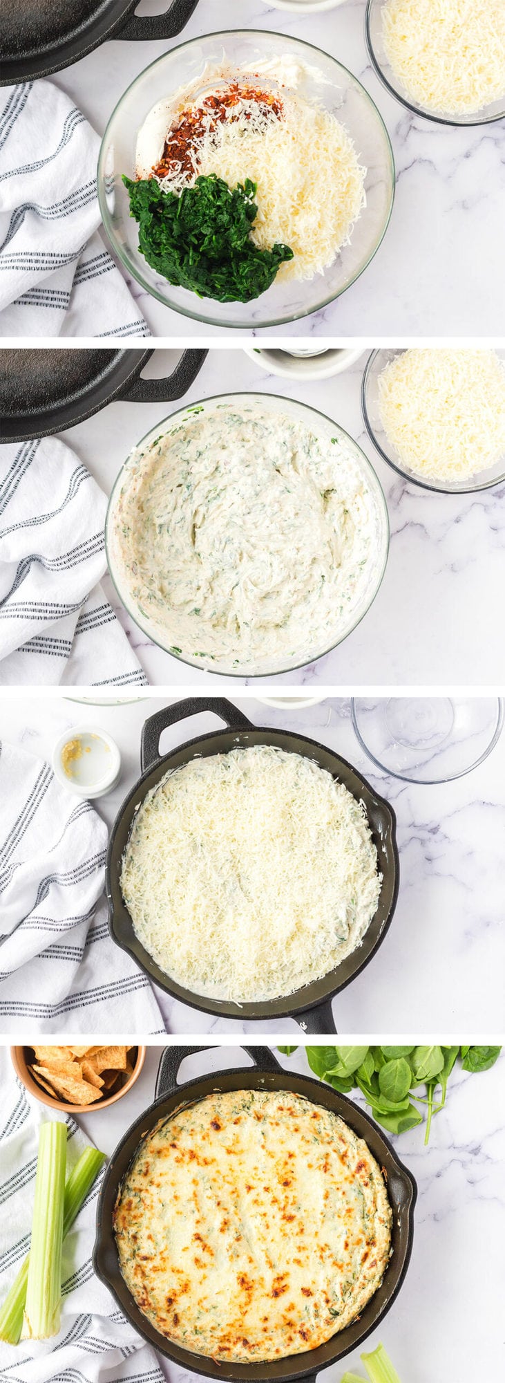 hot spinach dip collage