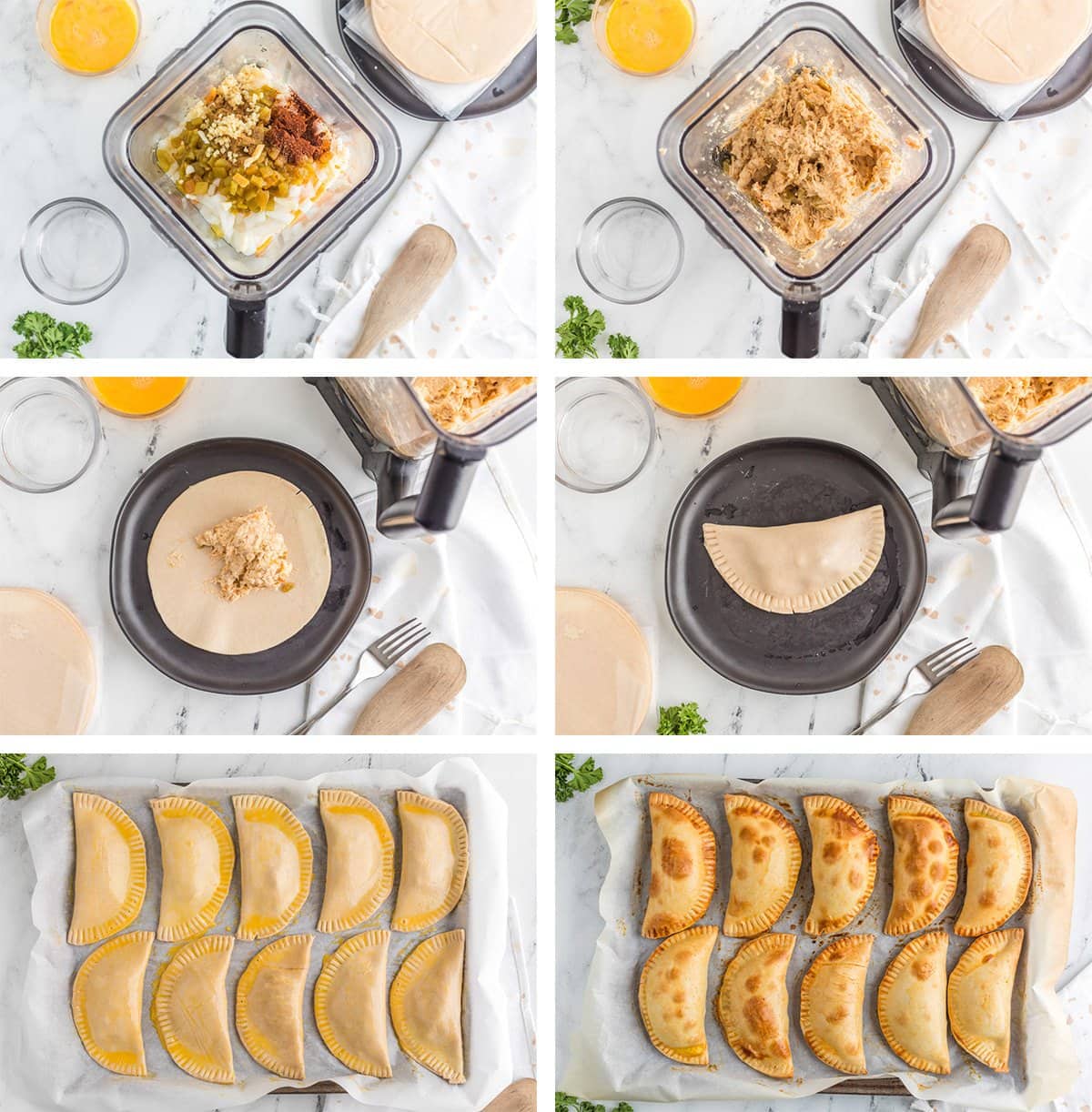 chicken empanadas collage