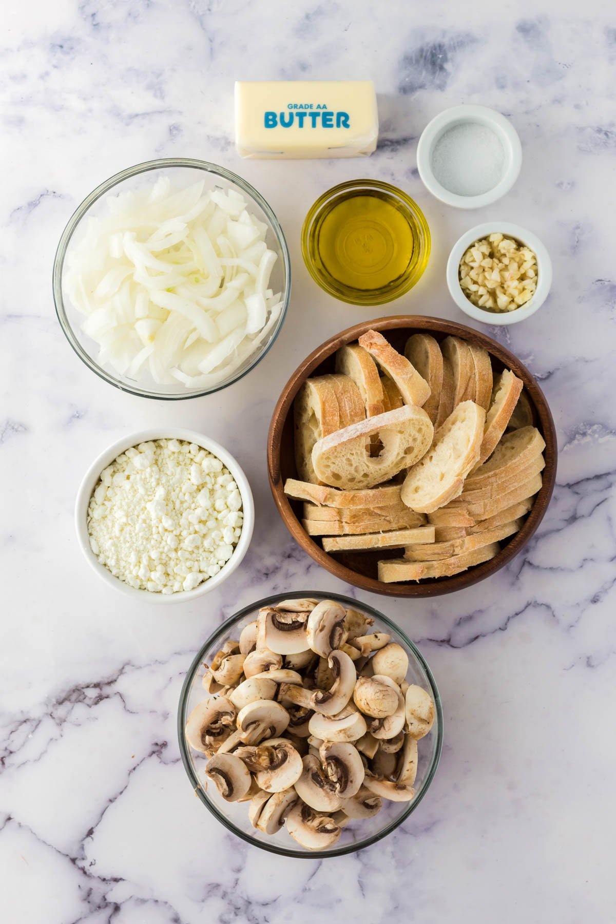 Ingredients for Mushroom Crostini.