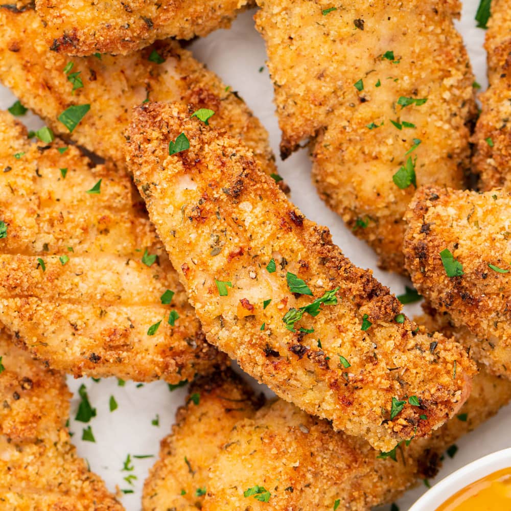 Crispy Baked Chicken Strips Easy Appetizers