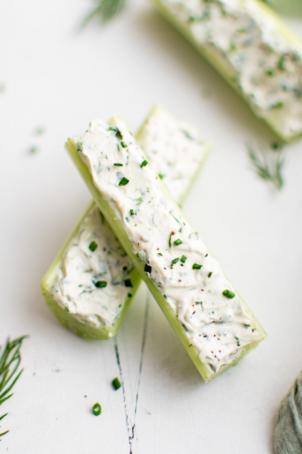 Cream Cheese & Herb Stuffed Celery Easy Appetizers