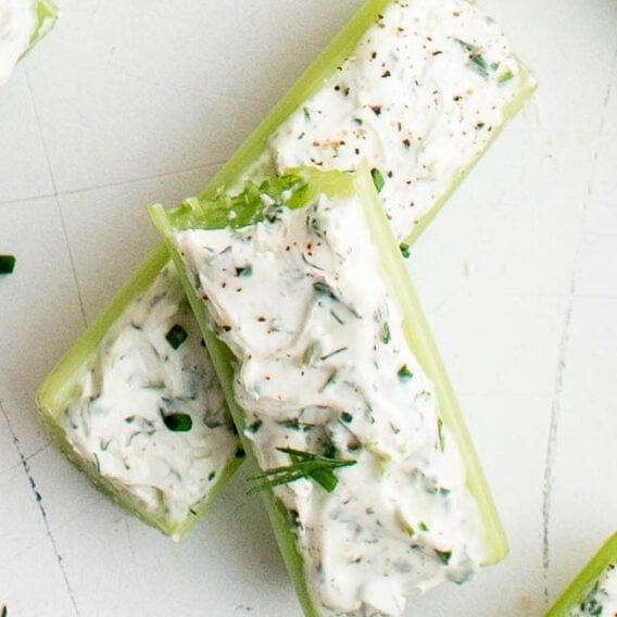 Cream Cheese & Herb Stuffed Celery Easy Appetizers