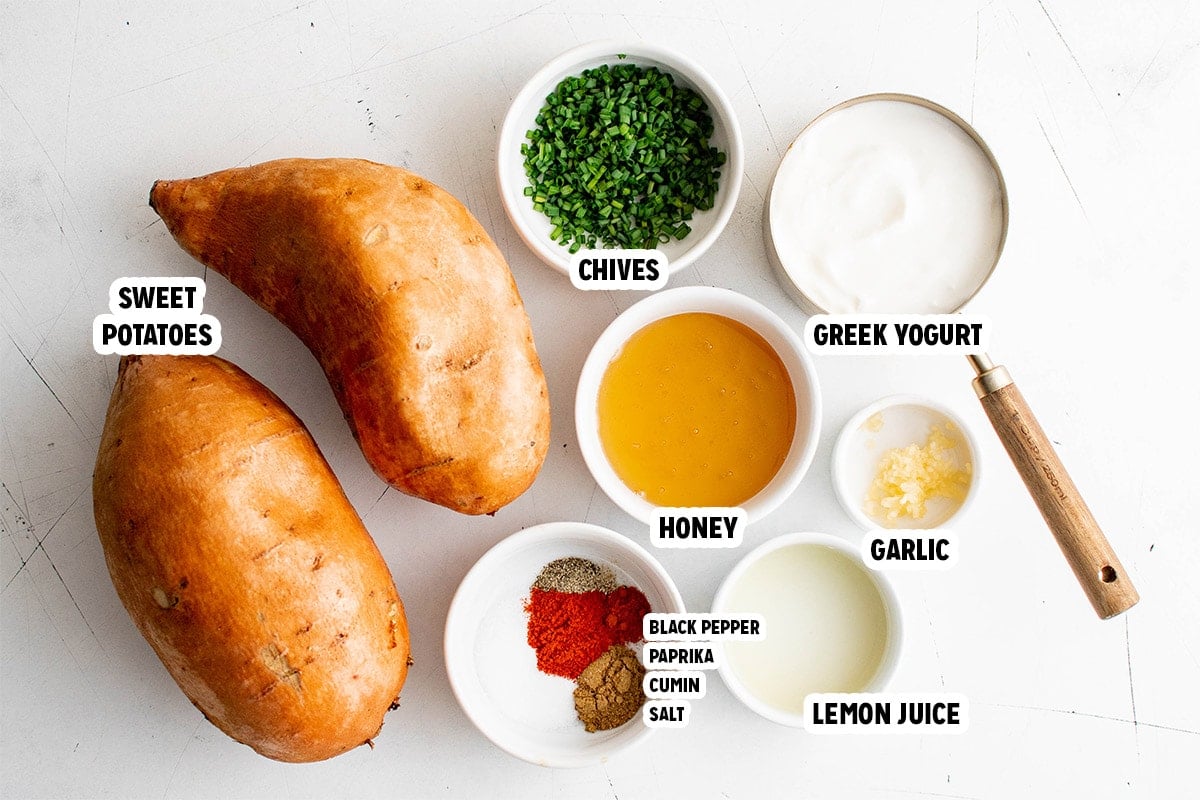 Ingredients for Sweet potato dip. 